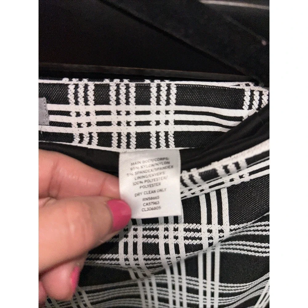 Classiques Entier Women Skirt 8 Black Plaid Box Pleat Retro Glam Corp Office Y2K